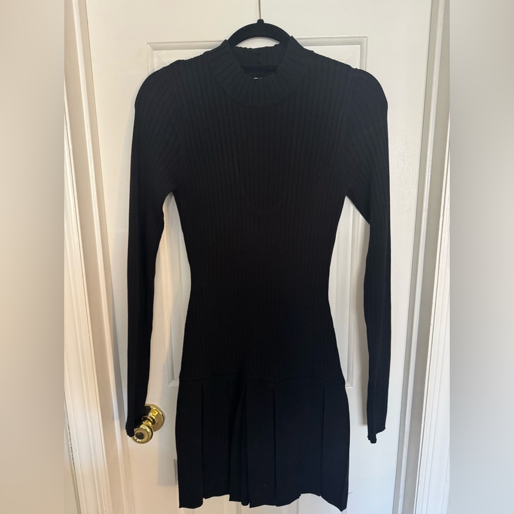 Free People Black Long Sleeve Knit Dress